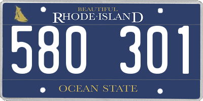 RI license plate 580301