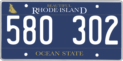 RI license plate 580302