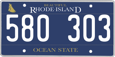 RI license plate 580303