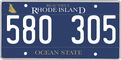 RI license plate 580305