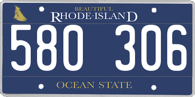 RI license plate 580306