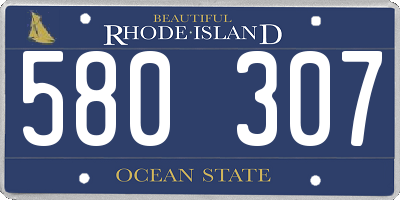 RI license plate 580307