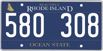 RI license plate 580308