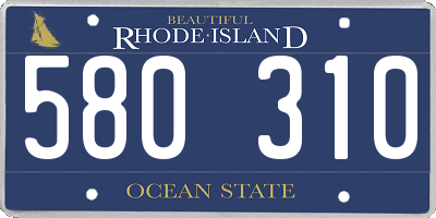 RI license plate 580310