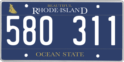 RI license plate 580311
