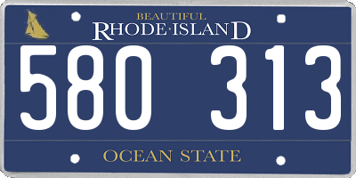 RI license plate 580313