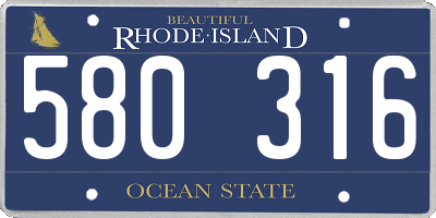 RI license plate 580316