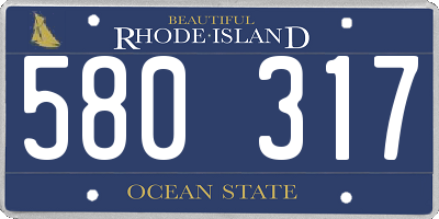 RI license plate 580317