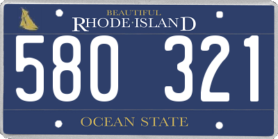 RI license plate 580321