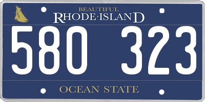 RI license plate 580323