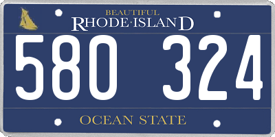 RI license plate 580324