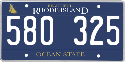 RI license plate 580325