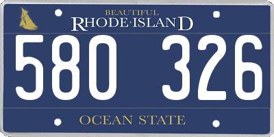 RI license plate 580326
