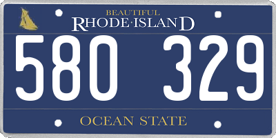 RI license plate 580329