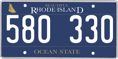 RI license plate 580330