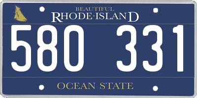 RI license plate 580331
