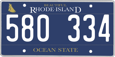 RI license plate 580334