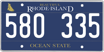 RI license plate 580335