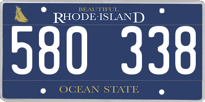 RI license plate 580338