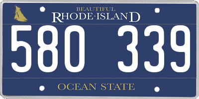 RI license plate 580339