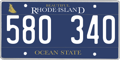 RI license plate 580340