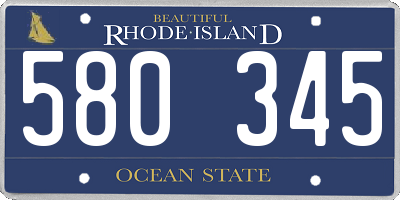 RI license plate 580345