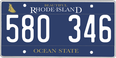 RI license plate 580346