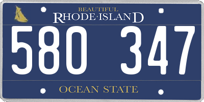 RI license plate 580347