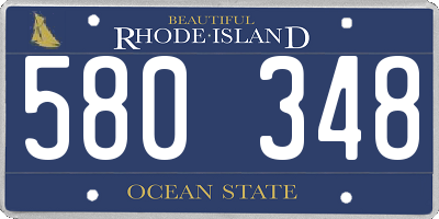 RI license plate 580348