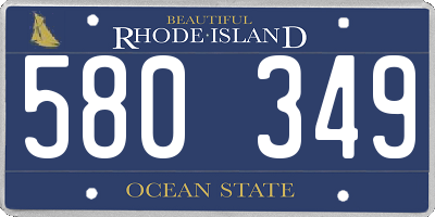 RI license plate 580349