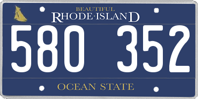 RI license plate 580352