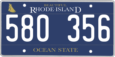 RI license plate 580356