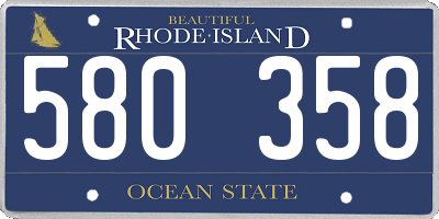 RI license plate 580358