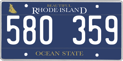 RI license plate 580359