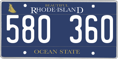 RI license plate 580360
