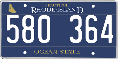 RI license plate 580364
