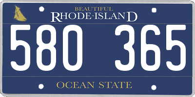 RI license plate 580365
