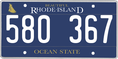 RI license plate 580367