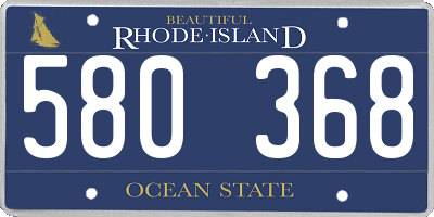 RI license plate 580368