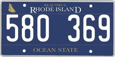RI license plate 580369