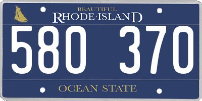 RI license plate 580370