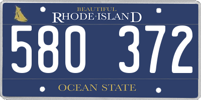 RI license plate 580372