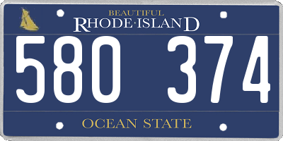 RI license plate 580374