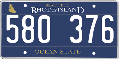 RI license plate 580376