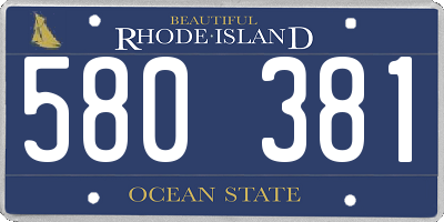 RI license plate 580381