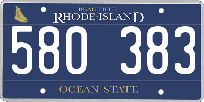 RI license plate 580383
