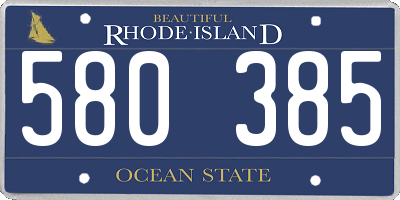 RI license plate 580385