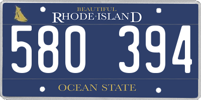 RI license plate 580394