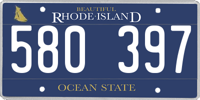 RI license plate 580397