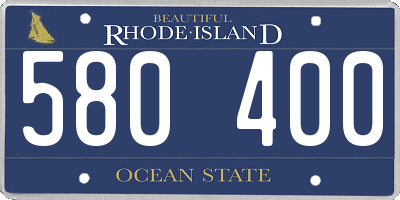 RI license plate 580400